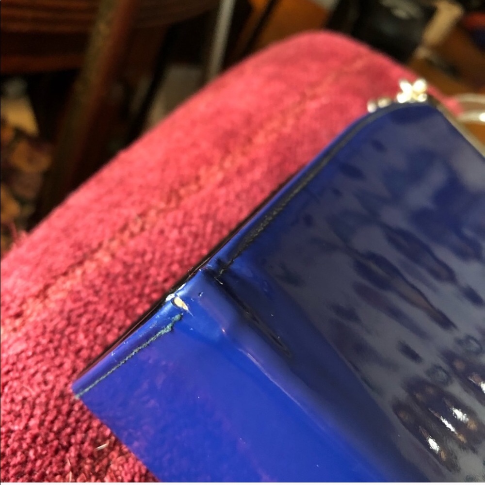 3 in 1 Blue Handbag w Lucite Handle - Picture 8 of 13